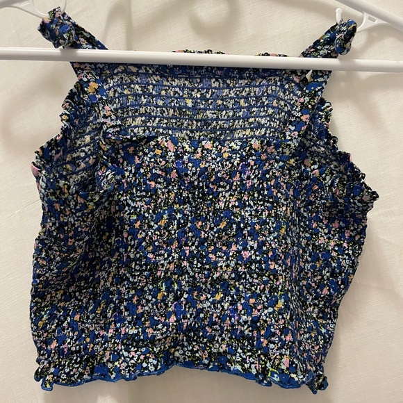 Women’s blue confetti crop top. Size S BP spaghetti strap - Picture 2 of 6